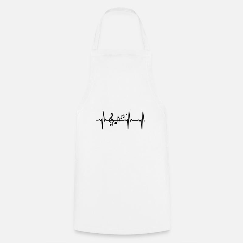 Notes musicales - Tablier de cuisine - blanc