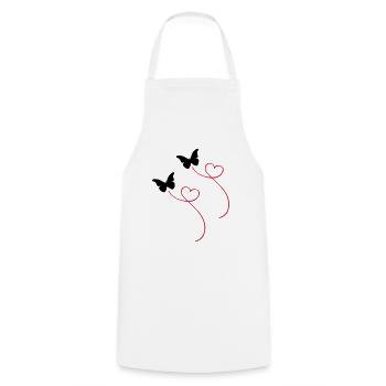 butterflies - Cooking Apron - white - Front - AI Model Male 185 dark (185cm)