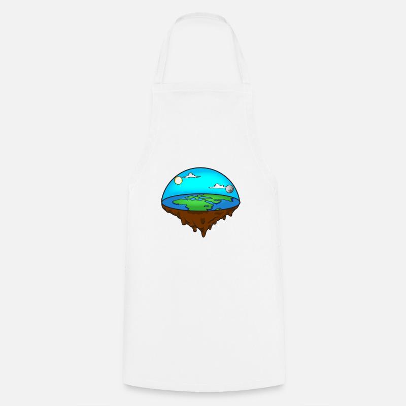 Flat Earth - Cooking Apron - white