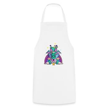 Pastel Goth Voodoo Doll Kawaii Japanese Teddy Bear - Cooking Apron - white - Front - AI Model Male 185 dark (185cm)