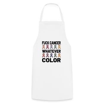 Fuck Cancer Cancer Awareness Whatever Color - Kochschürze - Weiß - Vorne - AI Model Male 185 dark (185cm)