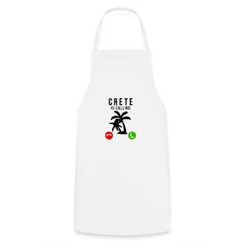 Crète Grèce Voyage de vacances Dicton - Tablier de cuisine - blanc - Devant - AI Model Male 185 dark (185cm)
