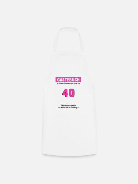 Gästeliste Party 40 Jahre 40 Geburtstag Gästebuch - Kochschürze - Weiß