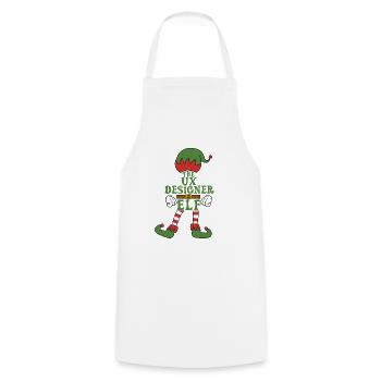 The UX Designer Elf Christmas Family Outfit - Cooking Apron - white - Front - AI Model Male 185 dark (185cm)
