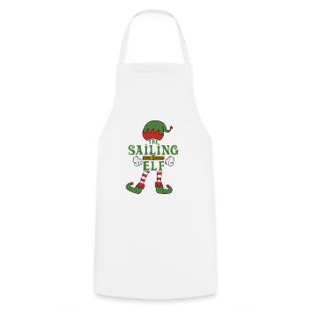 The Sailing Elf Christmas Family Outfit - Cooking Apron - white - Front - AI Model Male 185 dark (185cm)
