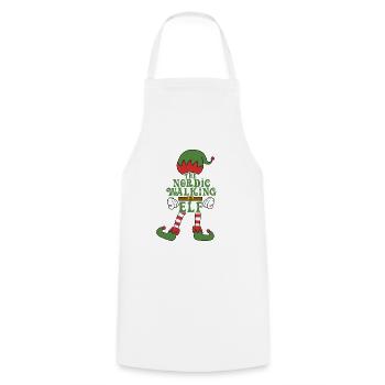 The Nordic Walking Elf Christmas Family Outfit - Cooking Apron - white - Front - AI Model Male 185 dark (185cm)