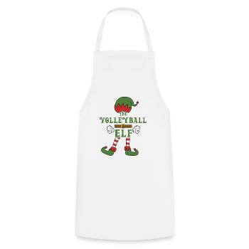 The Volleyball Elf Christmas Family Outfit - Cooking Apron - white - Front - AI Model Male 185 dark (185cm)