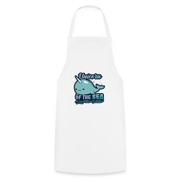 Narwhal motif for children - Cooking Apron - white - Front - AI Model Male 185 dark (185cm)