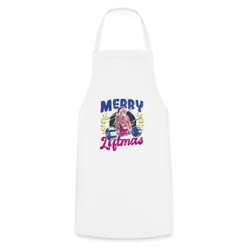 Merry Liftmas Bodybuilder Santa Powerlifting - Tablier de cuisine - blanc - Devant - AI Model Male 185 dark (185cm)