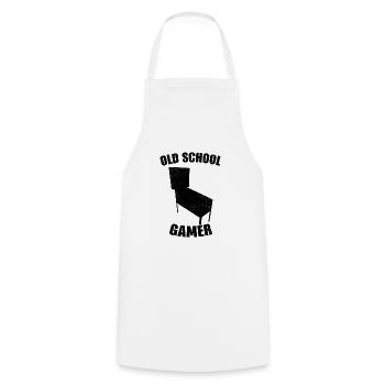 Old school gamer Pinball Automat Gamcker - Cooking Apron - white - Front - AI Model Male 185 dark (185cm)