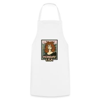 Leonardo da Vinci Mona Lisa Da Vinci Kunst - Kochschürze - Weiß - Vorne - AI Model Male 185 dark (185cm)