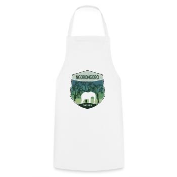 Ngorongoro - Tanzania - Cooking Apron - white - Front - AI Model Male 185 dark (185cm)