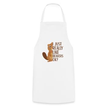 Bieber Drôle Castor Dam Rongeur Enfants - Tablier de cuisine - blanc - Devant - AI Model Male 185 dark (185cm)