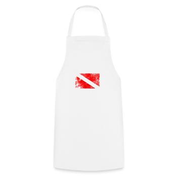 Diver Flag Underwater Diving Gift - Cooking Apron - white - Front - AI Model Male 185 dark (185cm)
