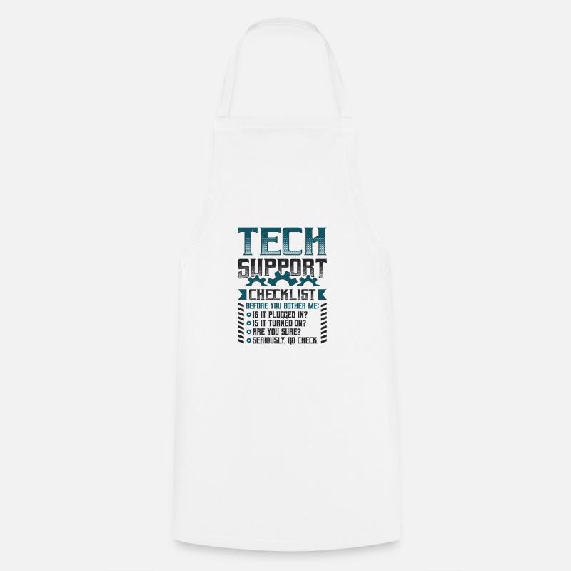 Funny Tech Support Checkliste Helpdesk - Forklæde - hvid