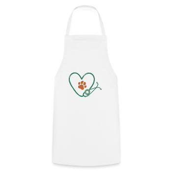 Veterinarian Veterinary Medicine Doctor for Animals - Cooking Apron - white - Front - AI Model Male 185 dark (185cm)