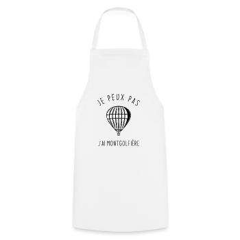 Je peux pas j'ai montgolfière - Tablier de cuisine - blanc - Devant - AI Model Male 185 dark (185cm)