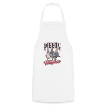 Pigeon Whisperer - Cool Pigeon - Tablier de cuisine - blanc - Devant - AI Model Male 185 dark (185cm)