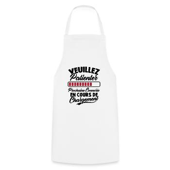 Veuillez patienter Prochaine connerie en cours - Tablier de cuisine - blanc - Devant - AI Model Male 185 dark (185cm)