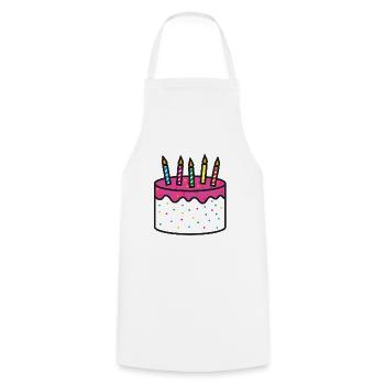Geburtstagskuchen Geschenkidee Geburtstag - Kochschürze - Weiß - Vorne - AI Model Male 185 dark (185cm)
