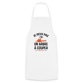 Je Peux Pas J'ai Un Arbre à Couper - Tablier de cuisine - blanc - Devant - AI Model Male 185 dark (185cm)