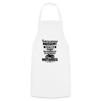 Les Meilleures Femmes Deviennent Motardes - Tablier de cuisine - blanc - Devant - AI Model Male 185 dark (185cm)