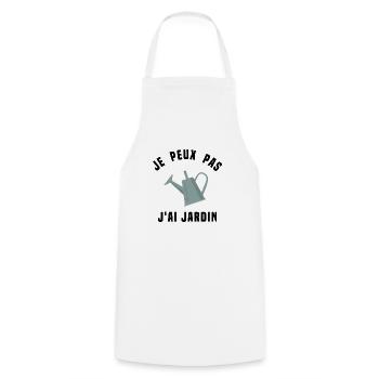 Je Peux Pas J'ai Jardin Cadeau De Jardinage - Tablier de cuisine - blanc - Devant - AI Model Male 185 dark (185cm)