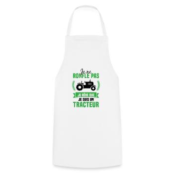 Je Rêve Que Je Suis Un Tracteur Cadeau Ferme - Tablier de cuisine - blanc - Devant - AI Model Male 185 dark (185cm)
