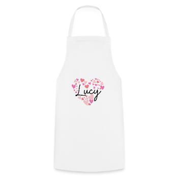 Ich liebe Lucy - Kochschürze - Weiß - Vorne - AI Model Male 185 dark (185cm)