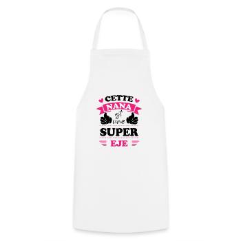 Cette nana est une super eje, Humour cadeau nana - Tablier de cuisine - blanc - Devant - AI Model Male 185 dark (185cm)
