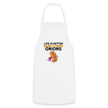 Hot Dog Love Hot Dog Potato Ketchup - Cooking Apron - white - Front - AI Model Male 185 dark (185cm)