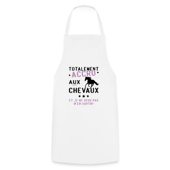 Totalement accro aux chevaux - Tablier de cuisine - blanc - Devant - AI Model Male 185 dark (185cm)