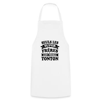 Seuls les super frères sont promus tonton - Tablier de cuisine - blanc - Devant - AI Model Male 185 dark (185cm)