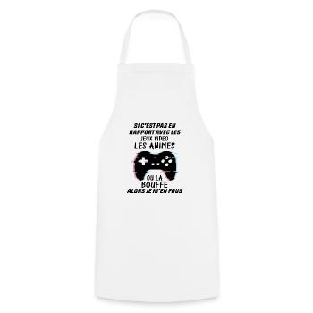 Si C'est Pas En Rapport Avec Les Mangas Jeux Vidéo - Tablier de cuisine - blanc - Devant - AI Model Male 185 dark (185cm)