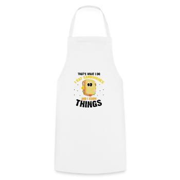 Sandwich Love and Scientist Cheese Food - Cooking Apron - white - Front - AI Model Male 185 dark (185cm)