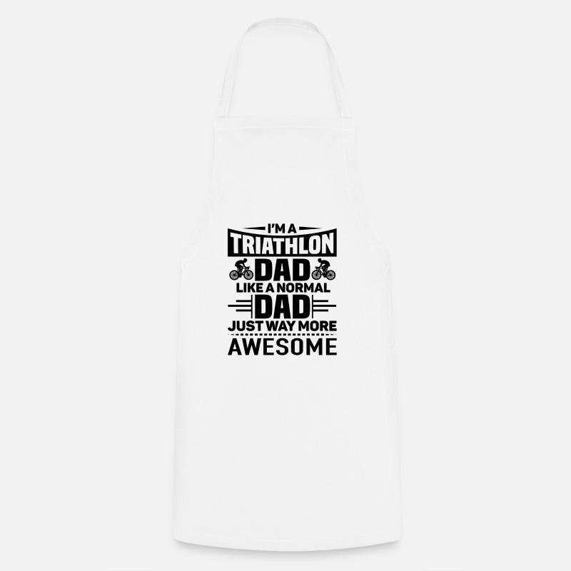 Fathers day Regular Triathlon Dad - Cooking Apron - white