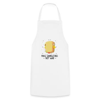 Sandwich Macher Grillen Papa BBQ Sandwich - Kochschürze - Weiß - Vorne - AI Model Male 185 dark (185cm)