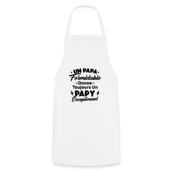 Cadeau pour grand-père - Un papy exceptionnel - Tablier de cuisine - blanc - Devant - AI Model Male 185 dark (185cm)