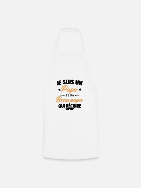 je suis un papa et beau-papa qui déchire - Tablier de cuisine - blanc