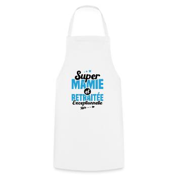 Super mamie et retraitée exceptionnelle - Tablier de cuisine - blanc - Devant - AI Model Male 185 dark (185cm)