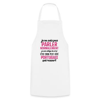 C'est mon petit côté portugais qui ressort - Tablier de cuisine - blanc - Devant - AI Model Male 185 dark (185cm)