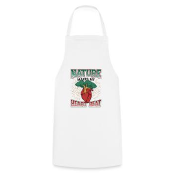 Nature makes my heart beat faster. - Cooking Apron - white - Front - AI Model Male 185 dark (185cm)