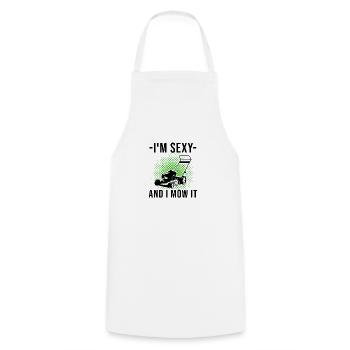 Dans Sexy et je le tonds Tondeuse à gazon d’aménagement paysager - Tablier de cuisine - blanc - Devant - AI Model Male 185 dark (185cm)