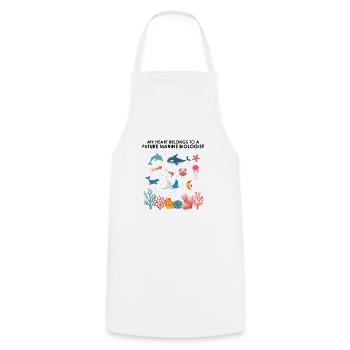 Heart belongs to marine biologist Marine biology sea - Cooking Apron - white - Front - AI Model Male 185 dark (185cm)