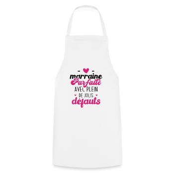 Marraine parfaite avec plein de jolis défauts - Tablier de cuisine - blanc - Devant - AI Model Male 185 dark (185cm)