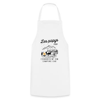 Les Papys Cool Conduisent Un Camping-car - Tablier de cuisine - blanc - Devant - AI Model Male 185 dark (185cm)