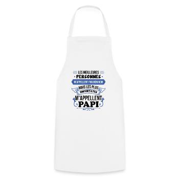 Importantes personnes m'appellent papi - Tablier de cuisine - blanc - Devant - AI Model Male 185 dark (185cm)