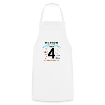 Marine Biology Birthday Party Birthday 4 Four - Cooking Apron - white - Front - AI Model Male 185 dark (185cm)