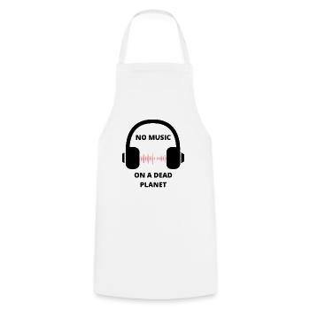 PAS DE MUSIQUE SUR UNE PLANÈTE MORTE - Tablier de cuisine - blanc - Devant - AI Model Male 185 dark (185cm)