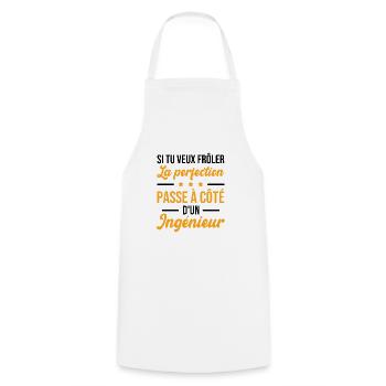 Humour Cadeau Pour Ingénieur - Tablier de cuisine - blanc - Devant - AI Model Male 185 dark (185cm)